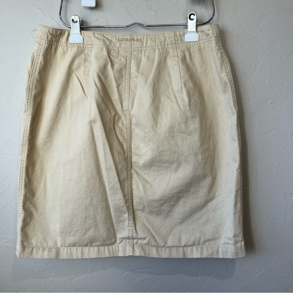 Lauren Ralph Lauren LRL Vintage Skirt Y2K Beige Tan 14 Khaki Midi Safari Office‎ - Picture 5 of 7